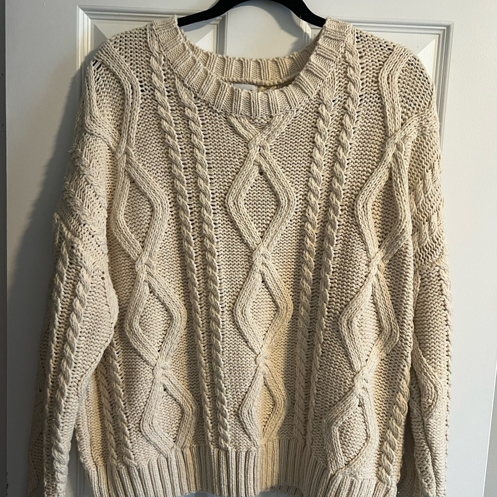 Princess Polly Cozy Cream Cable Knit Sweater